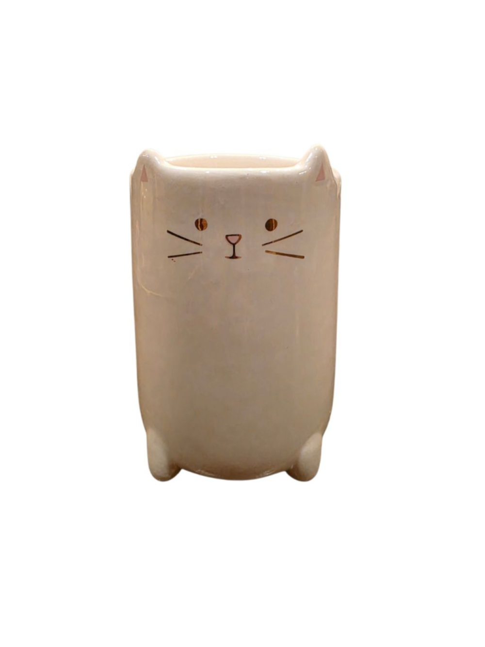 Hallmark White Cat Ceramic Tea Light Candle Holder Vintage Collectable
